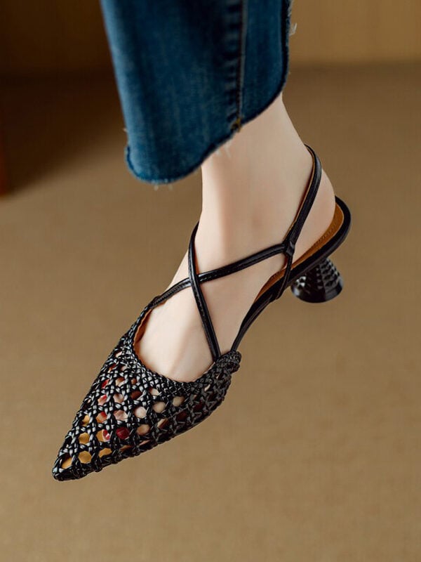 2407TD5973-1 CHIKO Tabbitha Pointy Toe Kitten Heels Slingback Shoes