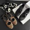 CHIKO Coralie Round Toe Block Heels Cow Print Criss-Cross Pumps Shoes