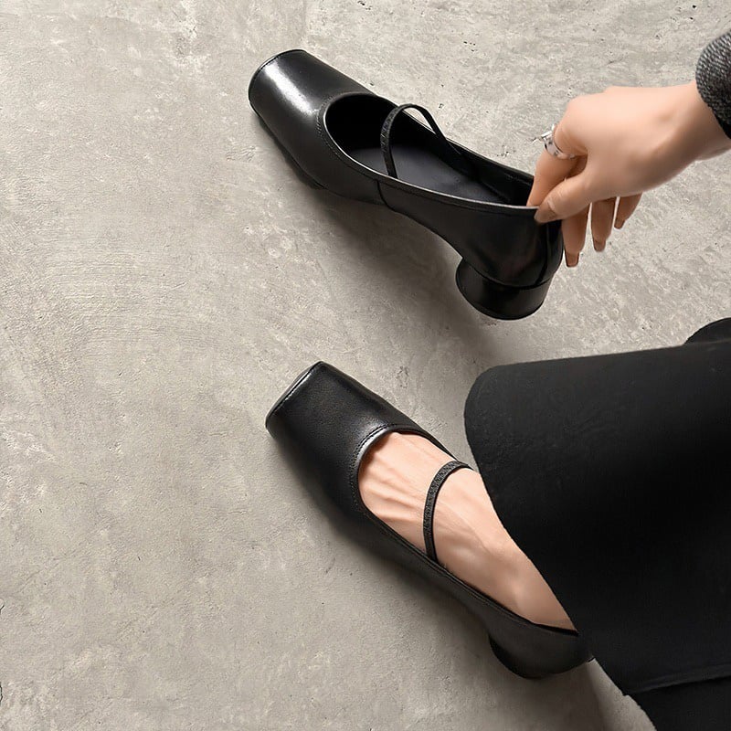 CHIKO Debora Square Toe Block Heels Mary Jane Shoes