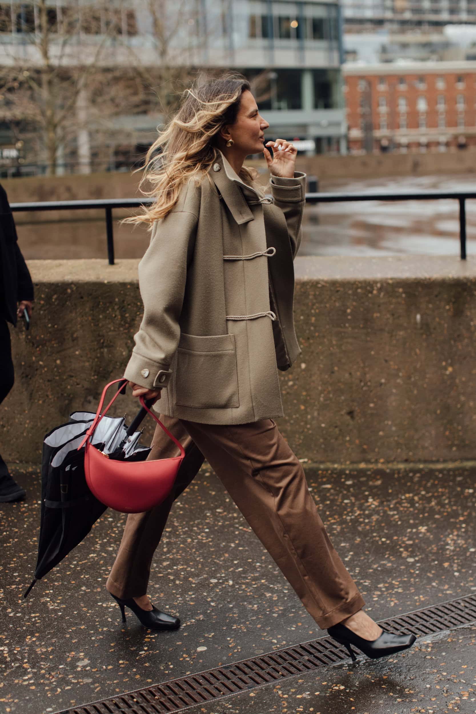 burgundy handbag