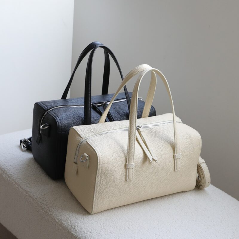 2603BFN260128-1 CHIKO Dinny Pebbled Leather Bowling Bag