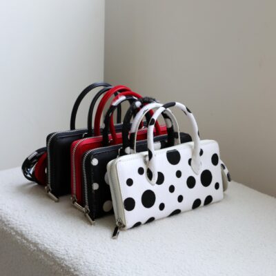 polka dot mini top handle bag