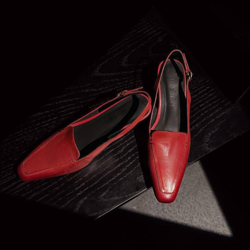 CHIKO Dosi Square Toe Kitten Heels Slingback Shoes