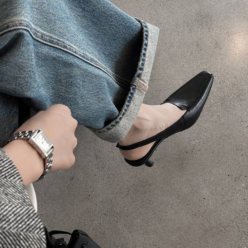 CHIKO Dosi Square Toe Kitten Heels Slingback Shoes