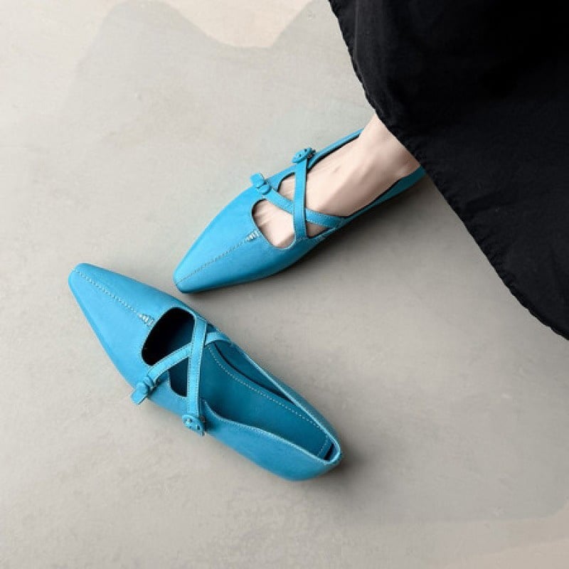 CHIKO Dyana Pointy Toe Block Heels Mary Jane Shoes