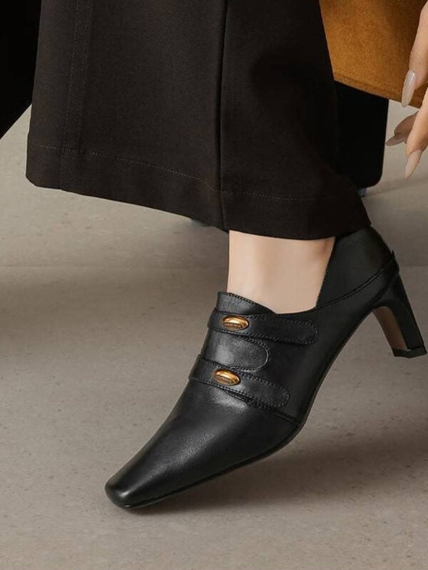 CHIKO Eadith Square Toe Chunky Heels Oxfords Shoes
