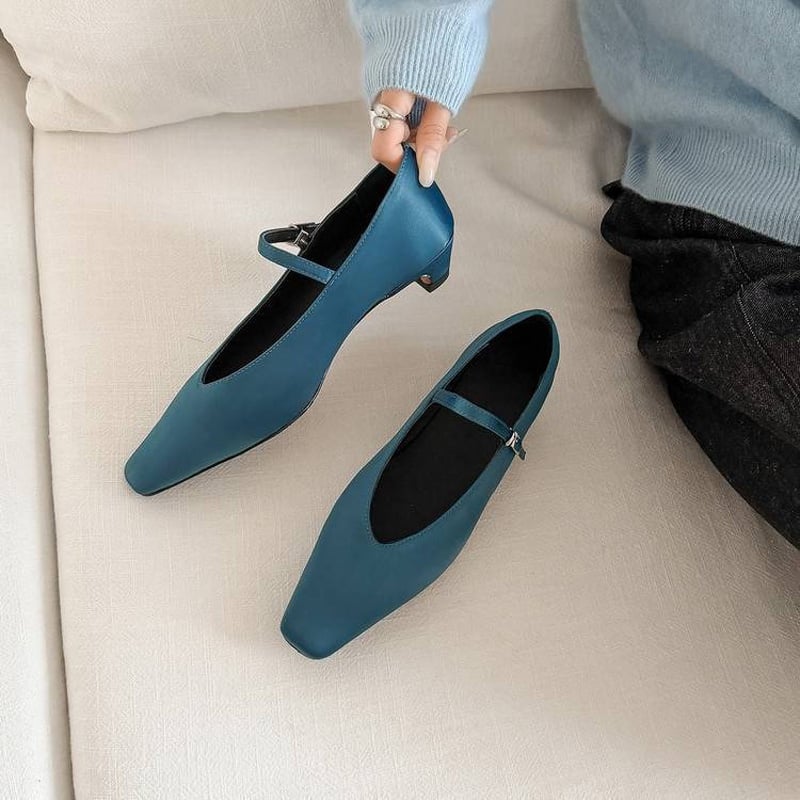 CHIKO Elayne Square Toe Kitten Heels Mary Jane Shoes