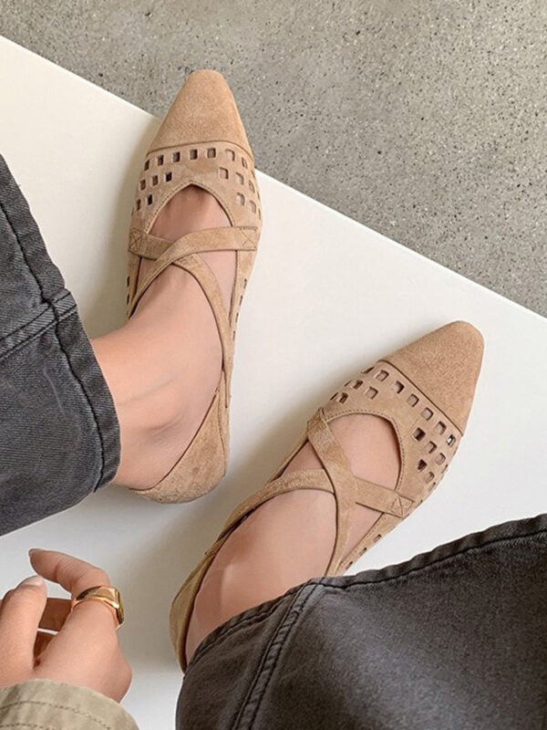 CHIKO Elsi Pointy Toe Block Heels Mary Jane Flats