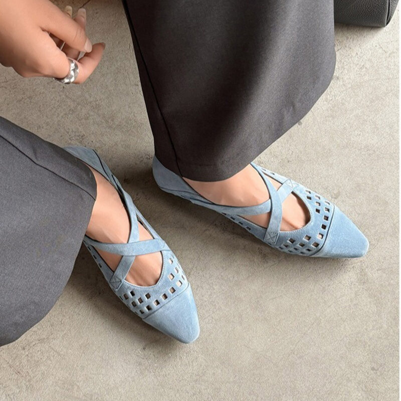 CHIKO Elsi Pointy Toe Block Heels Mary Jane Flats