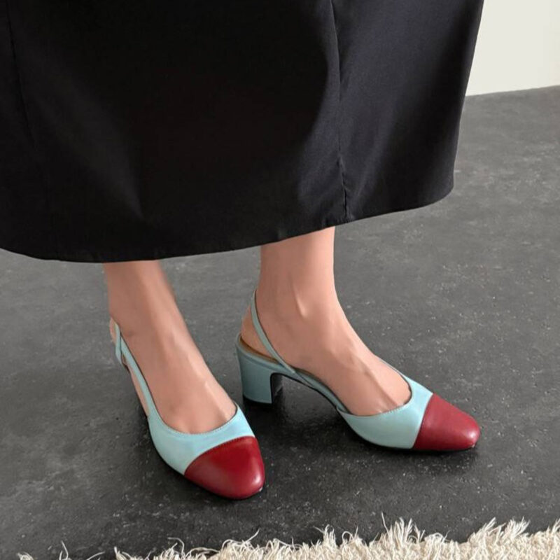 2606SQ3077-4707-3 CHIKO Emelia Round Toe Block Heels Slingback Shoes