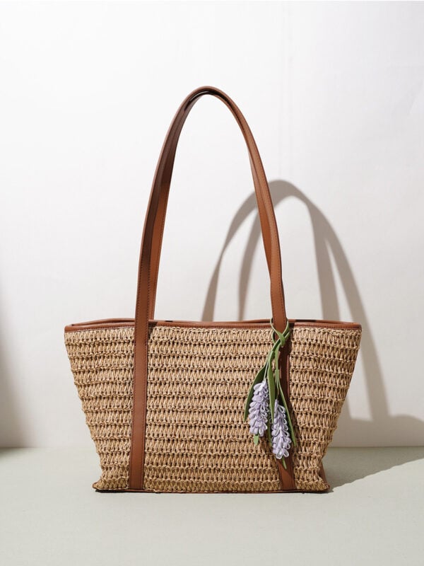 2606XL-XJ2118A-1 CHIKO Woven Straw Tote Bag with Leather Straps