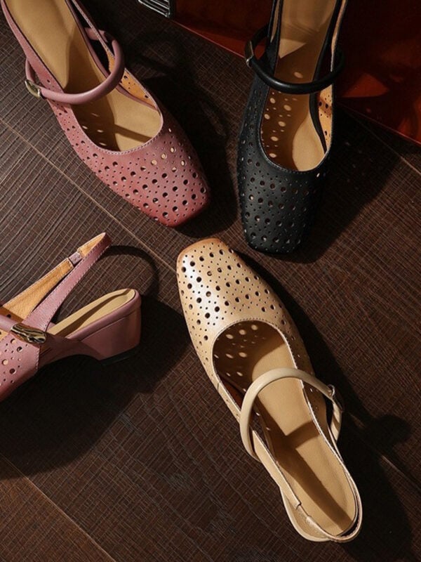 CHIKO Ericka Square Toe Block Heels Slingback Shoes