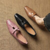 CHIKO Erinn Pointy Toe Block Heels Mary Jane Shoes