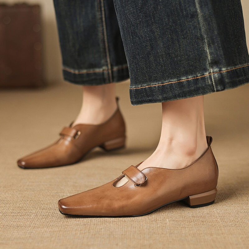 CHIKO Erinn Pointy Toe Block Heels Mary Jane Shoes