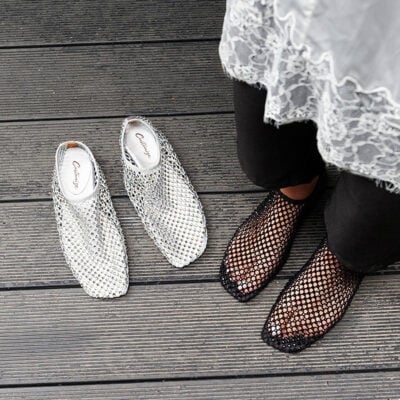 CHIKO Ernesta Mesh Round Toe Block Heels Flats