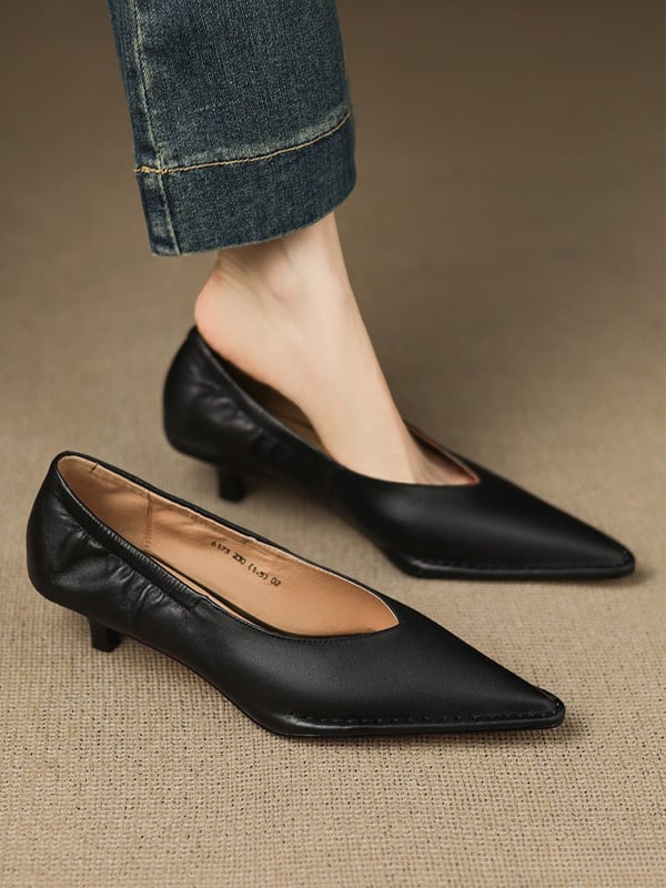 CHIKO Farrand Pointy Toe Kitten Heels Glove Shoes Pumps