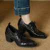 2608BLH31122-1 CHIKO Florie Pointy Toe Block Heels Oxfords Shoes