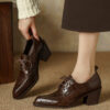 2608BLH31122-2 CHIKO Florie Pointy Toe Block Heels Oxfords Shoes