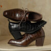 2608BLH31122-4 CHIKO Florie Pointy Toe Block Heels Oxfords Shoes