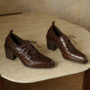 2608BLH31122-5 CHIKO Florie Pointy Toe Block Heels Oxfords Shoes