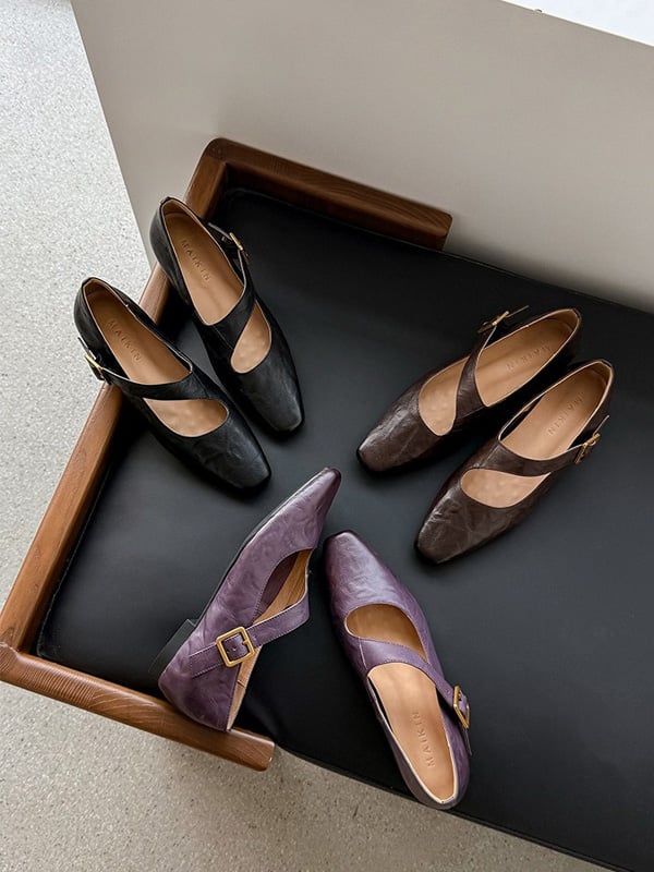 CHIKO Fay Square Toe Block Heels Mary Jane Shoes