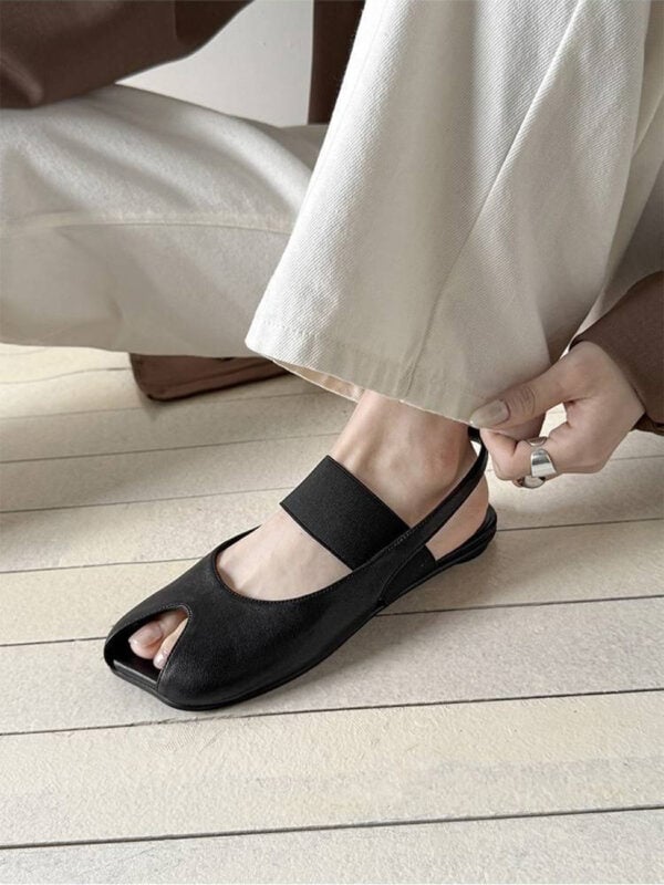 CHIKO Fiona Peep Toe  Slingback Shoes, Flat Shoes