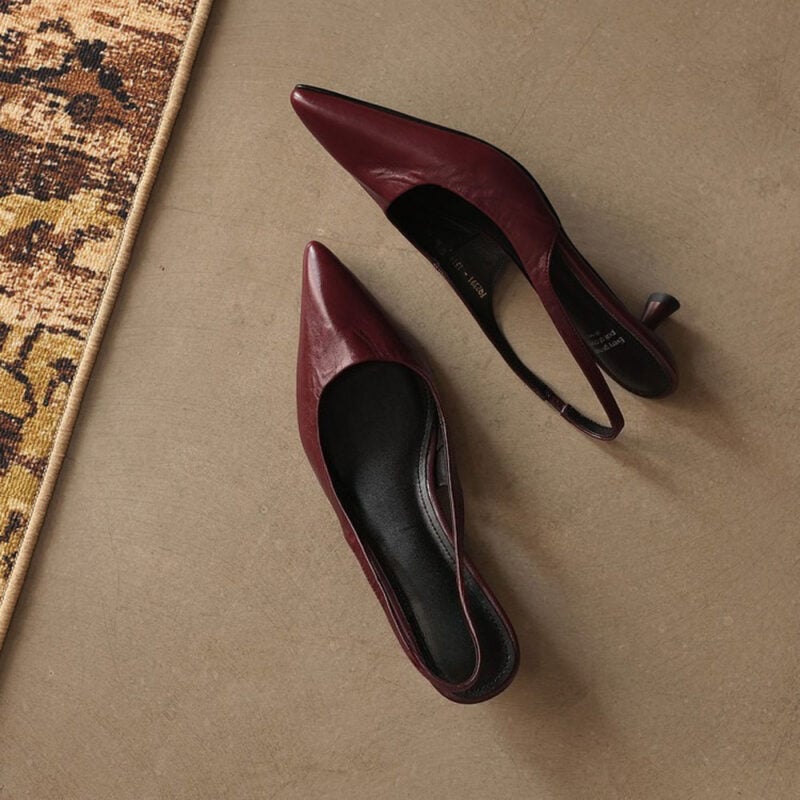 2608PQ4-6n-2 CHIKO Florentia Pointy Toe Kitten Heels Slingback Shoes