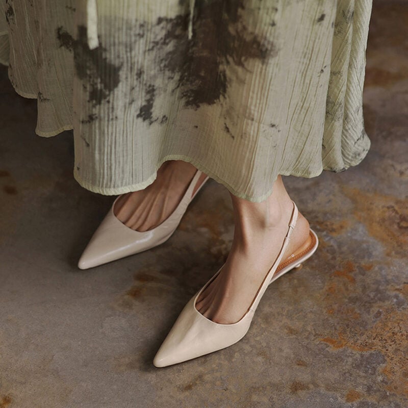 2608PQ4-6n-3 CHIKO Florentia Pointy Toe Kitten Heels Slingback Shoes