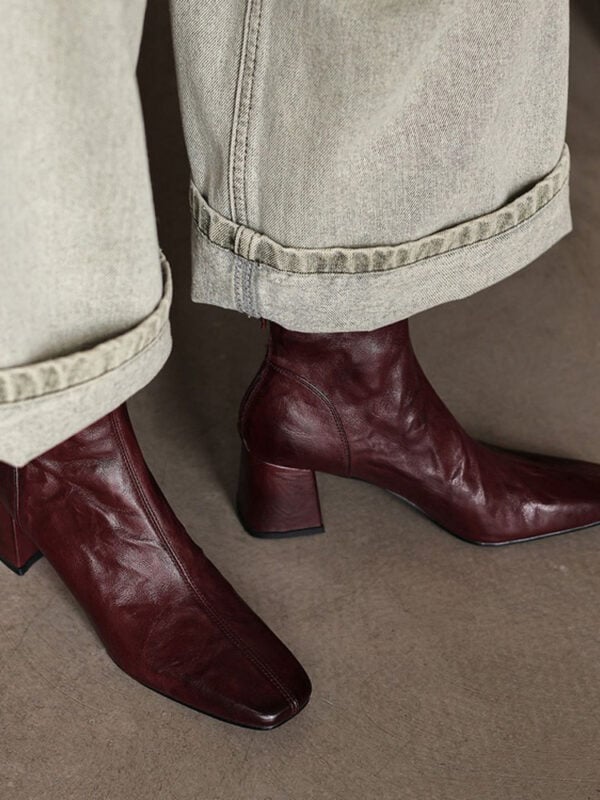 CHIKO Francyne Square Toe Block Heels Ankle Boots