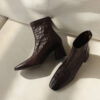 2608TD0203-2 CHIKO Francyne Square Toe Block Heels Ankle Boots