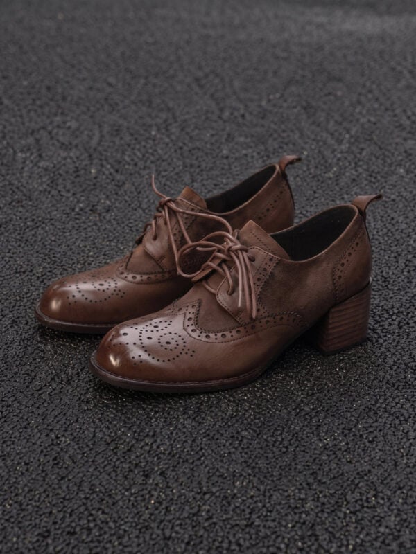 CHIKO Georgiana Round Toe Block Heels Oxfords Shoes