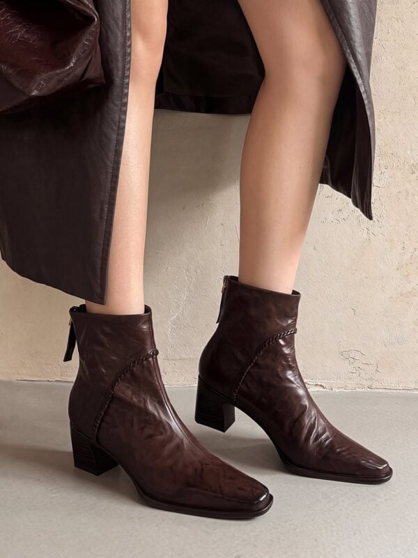 CHIKO Geraldine Pointy Toe Block Heels Ankle Boots