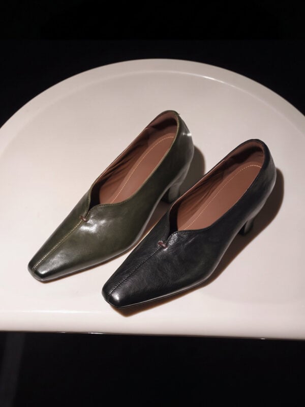 CHIKO Germana Pointy Toe Block Heels Glove Shoes Pumps