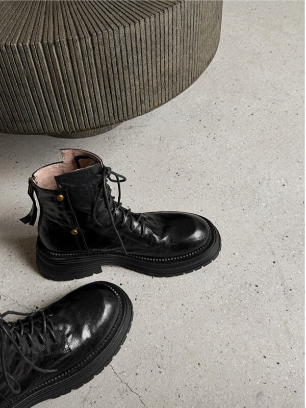 CHIKO Georgine Round Toe Block Heels Ankle Boots