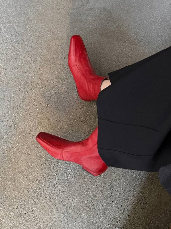 CHIKO Gates Square Toe Block Heels Ankle Boots